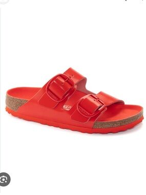 Birkenstock Arizona Big Buckle in Tomato Red High Shine